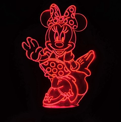 Lámpara Led Minnie Disney VinyWoody Láser Arte